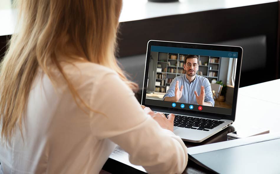 An image of an online interview