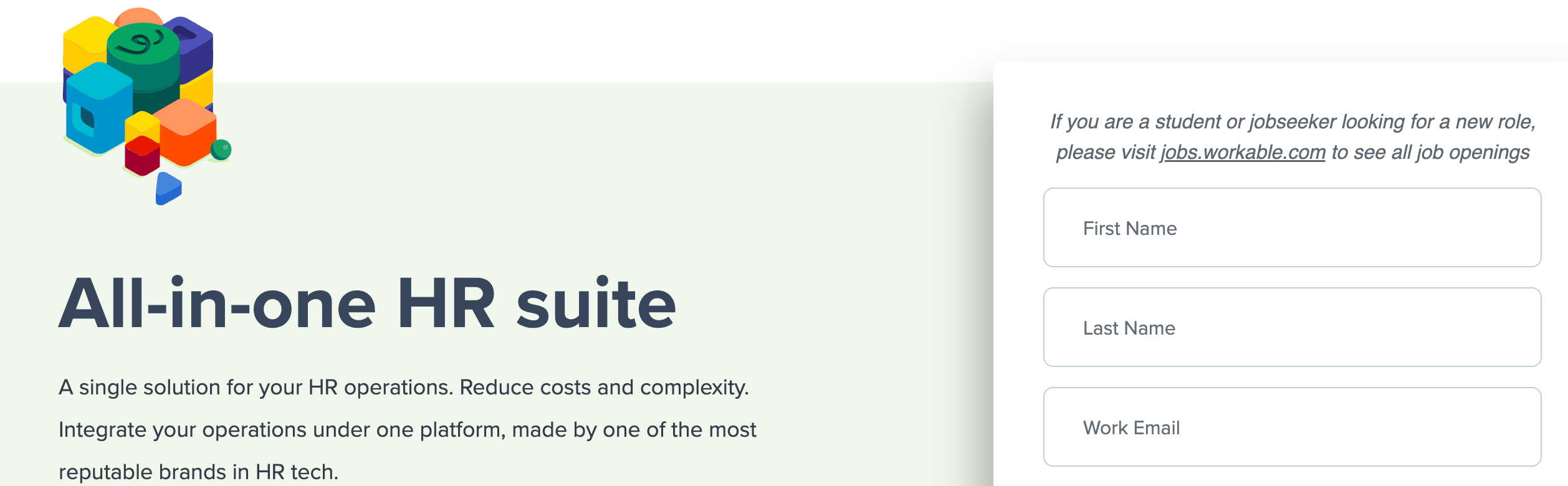 Workable landing page