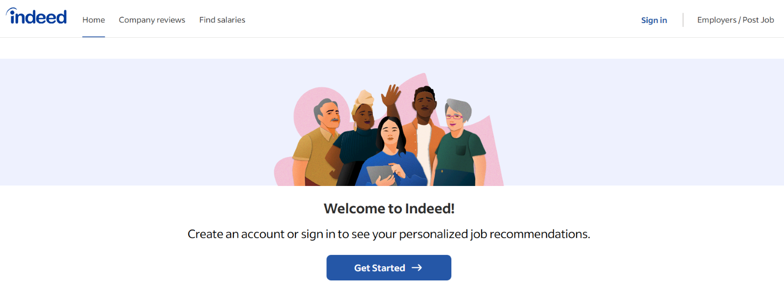 indeed homepage, how to interview a dishwasher