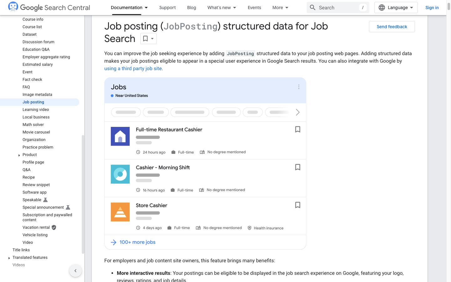 job posting structured data