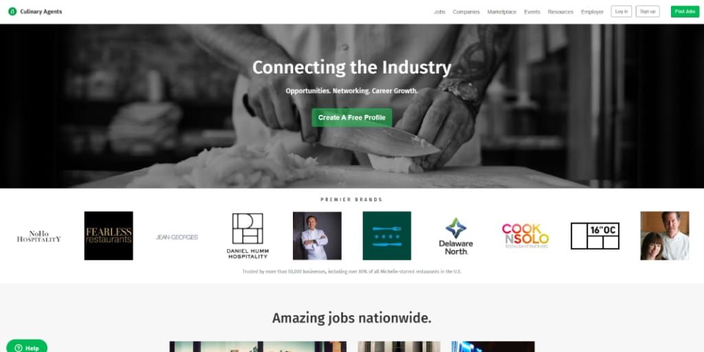 culinary agents homepage