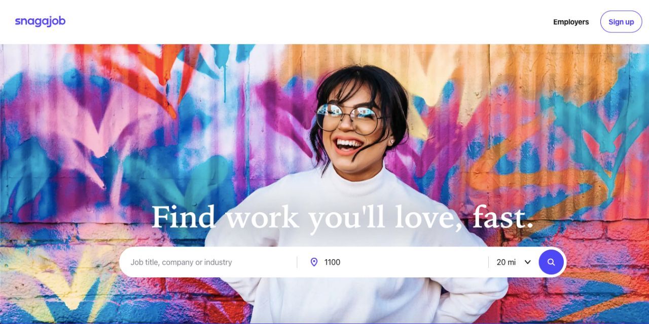 snagajob landing page