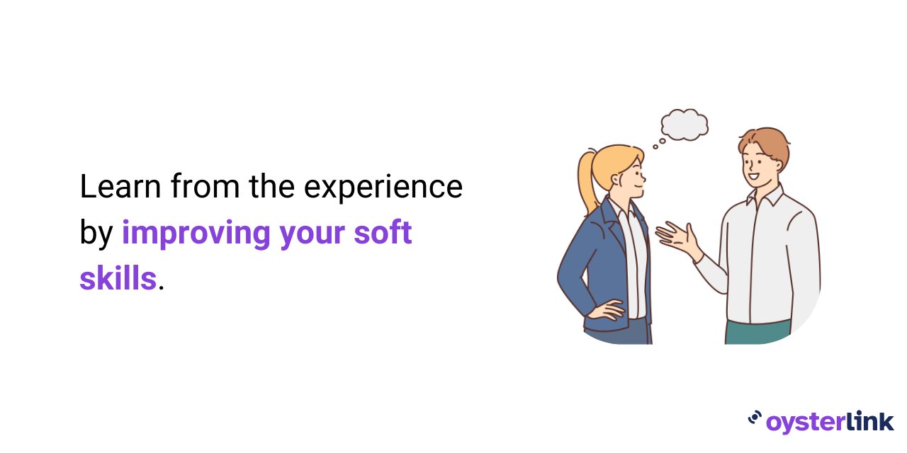A graphic of two employees talking to each other