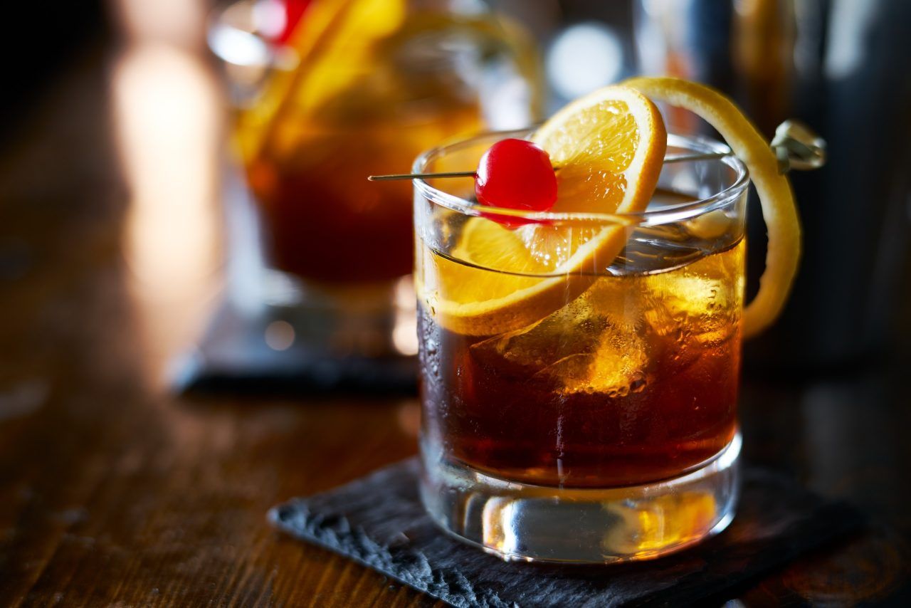 beautifully garnished cocktail