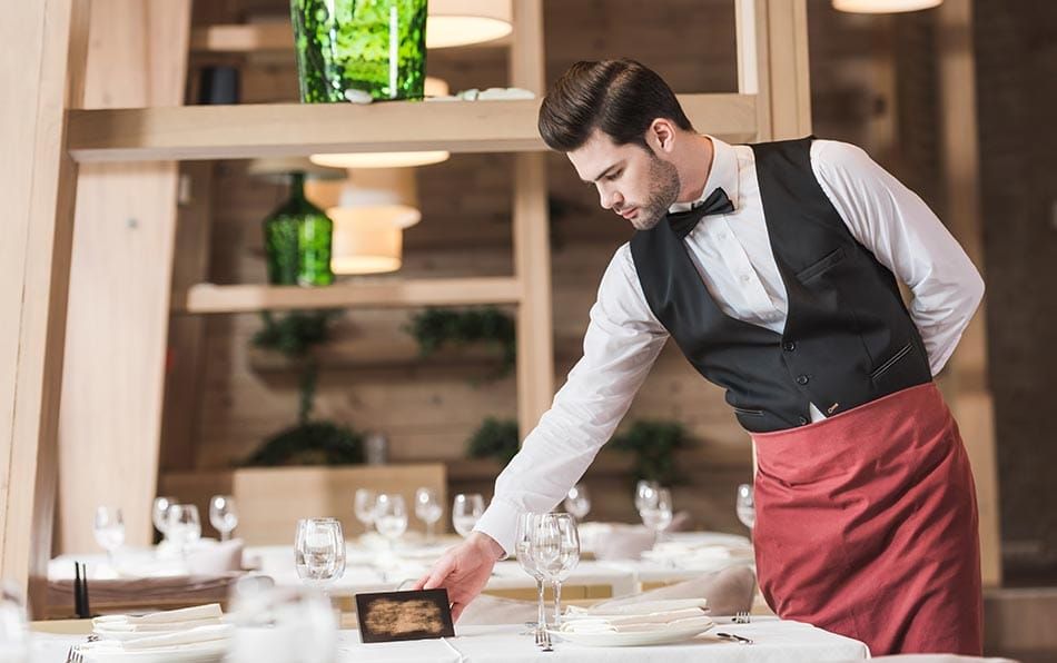 server placing reserved sign