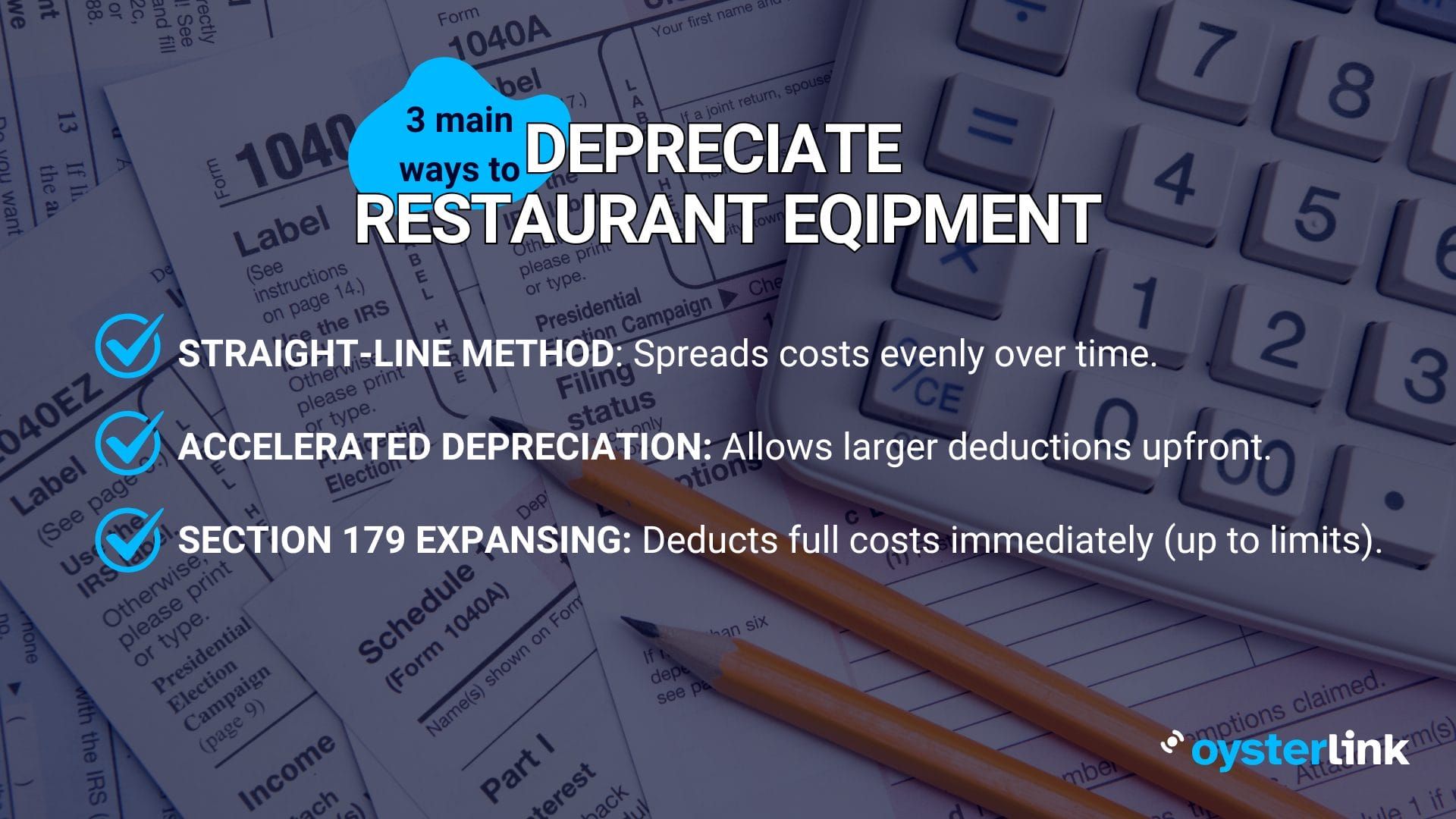 3 main ways to depreciate restaurant equipment