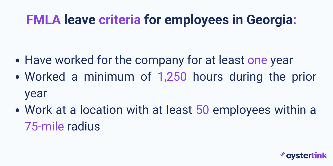 FMLA leave eligibility requirements in Georgia