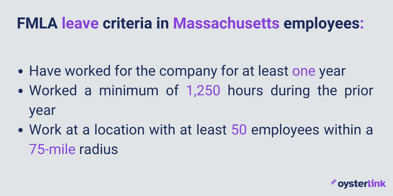 Massachusetts FMLA leave criteria