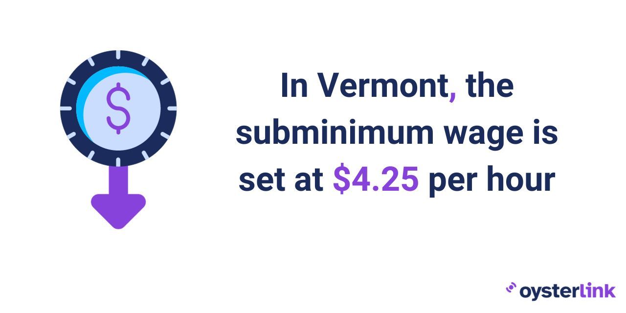 The subminimum wage is set at $4.25 per hour