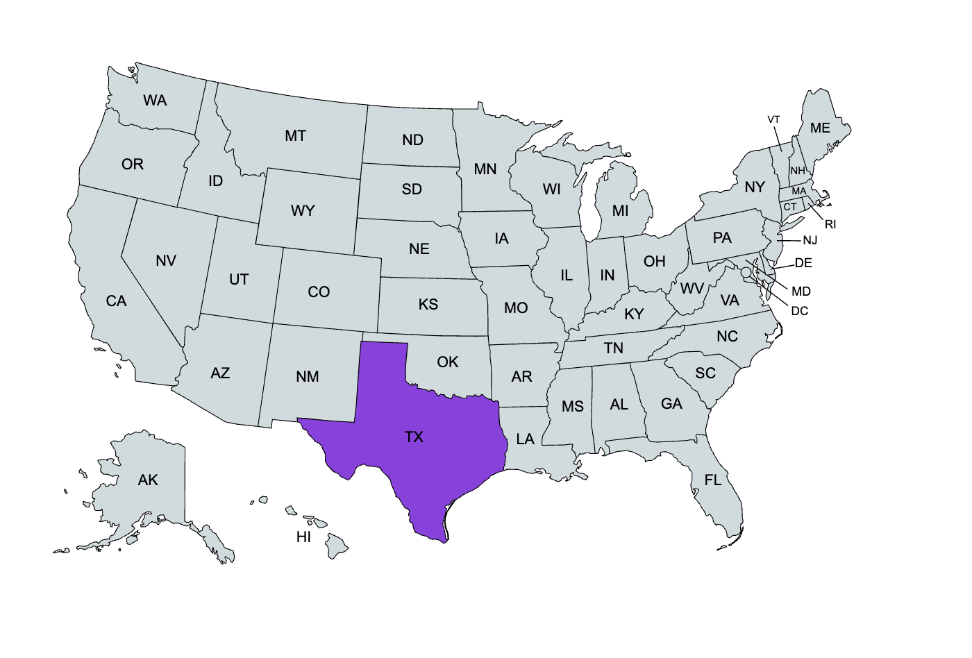 where is texas on the map