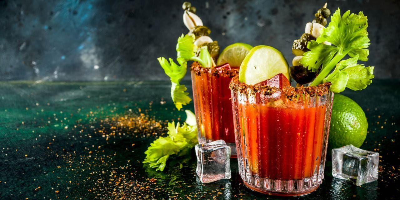 great-looking cocktails garnished with fruit and vegetables