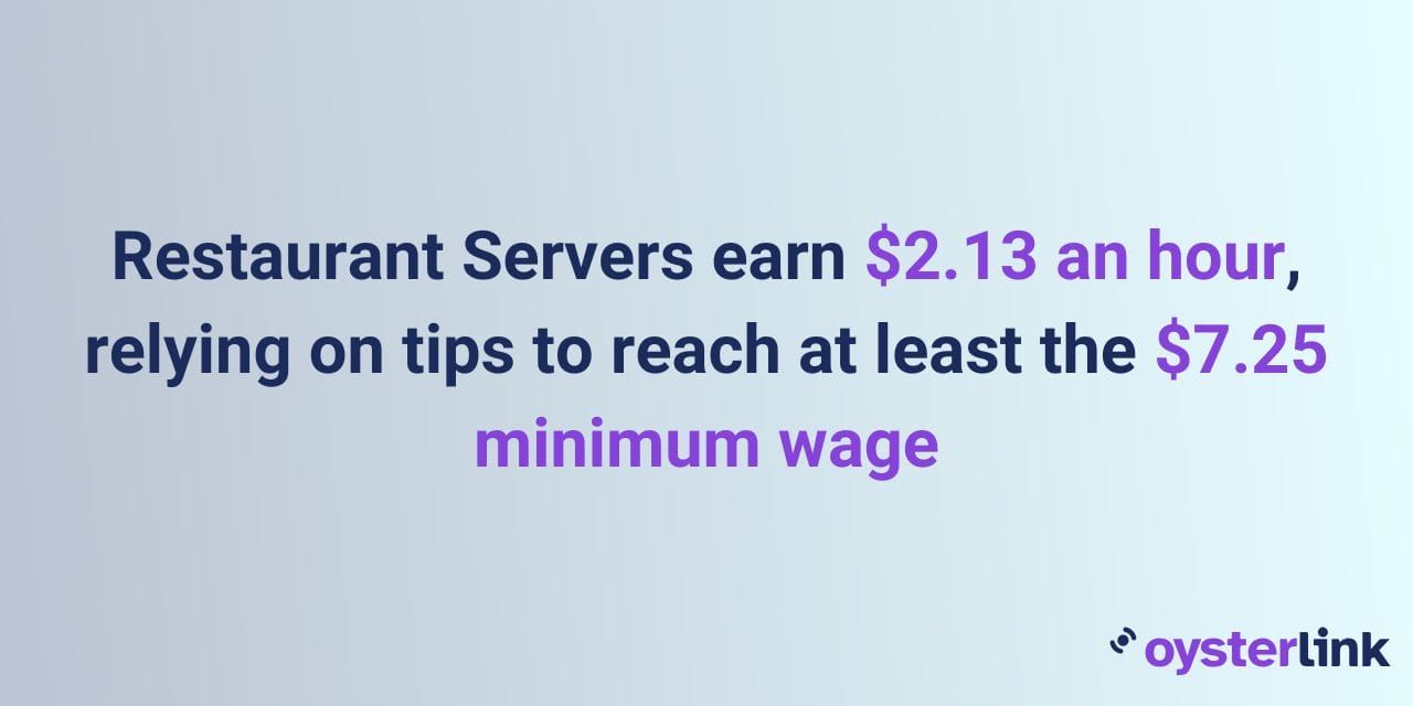 visual highlighting the minimum wage for restaurant servers