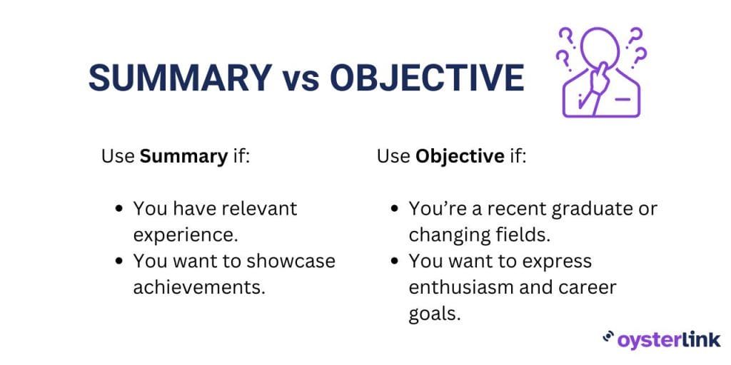 difference between sumary and objective