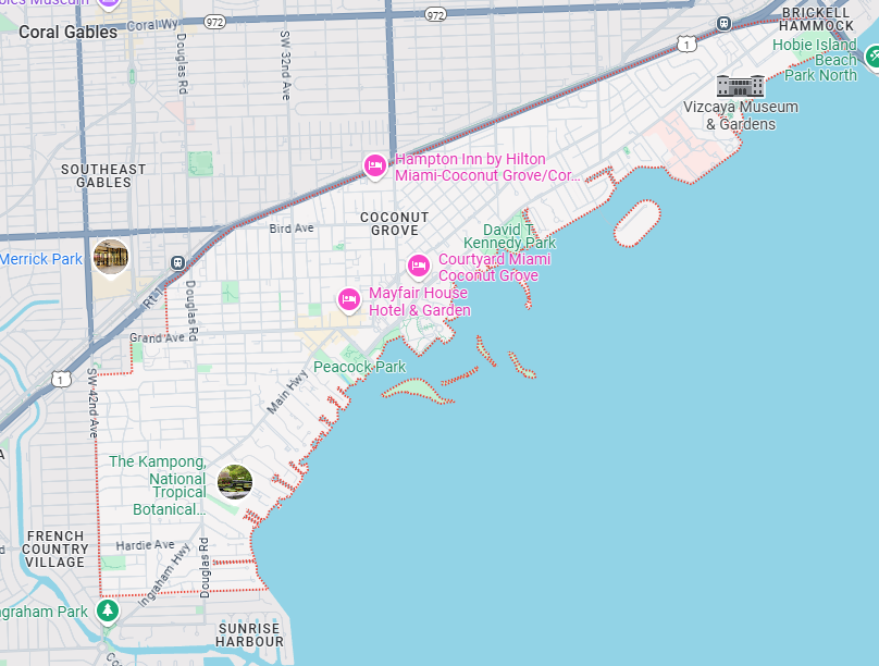 coconut grove google maps