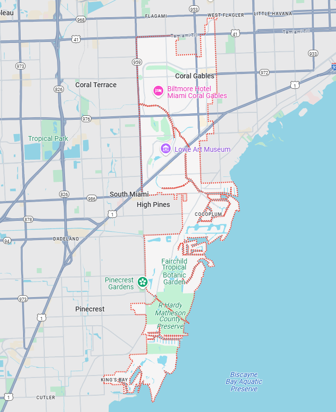 coral gables google maps