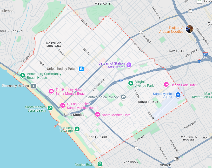 santa monica google maps