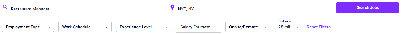 oysterlink job search filters