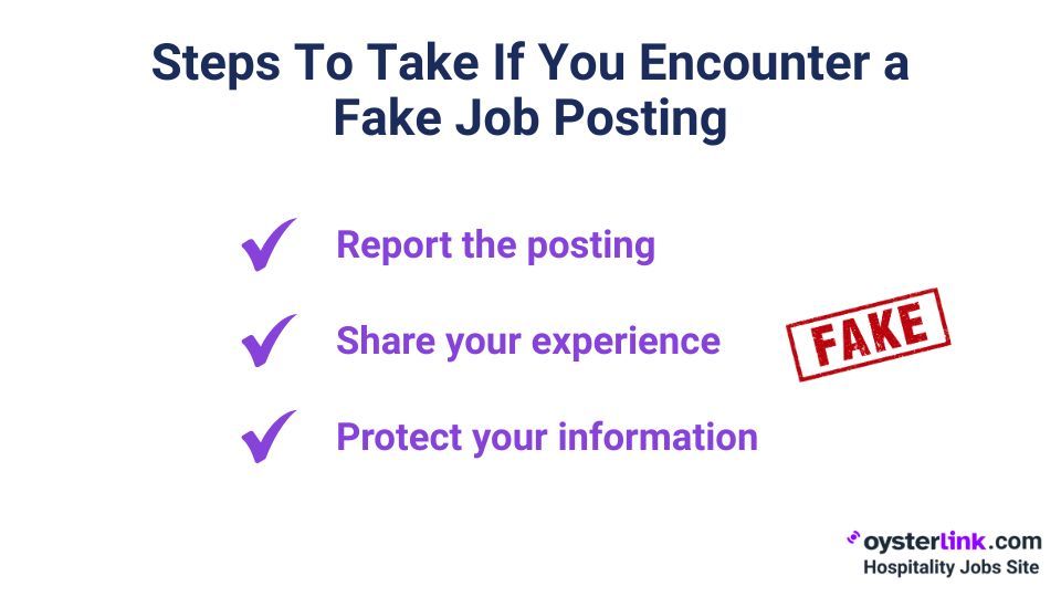 steps to take if you encounter a fake job posting