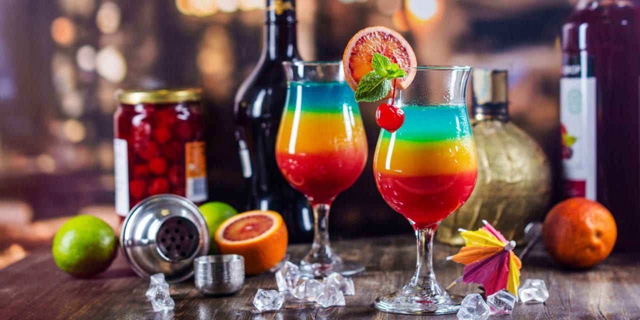 colorful layered cocktails