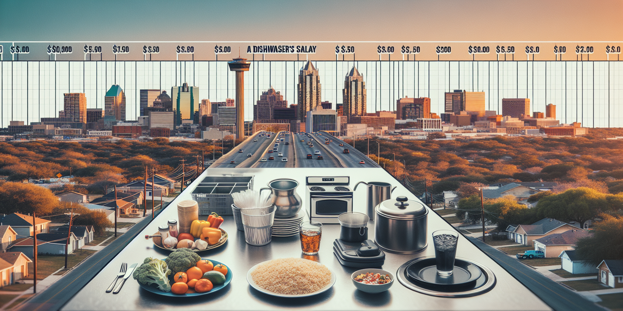 San Antonio dishwasher wage and living wage comparison