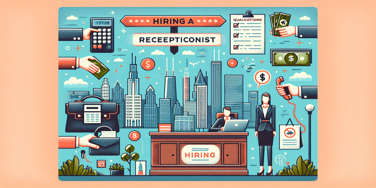 Receptionist sitting at an office front desk in Chicago