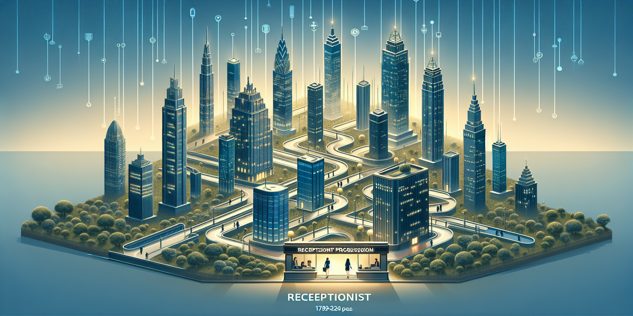 Receptionist at front desk handling calls and visitor management